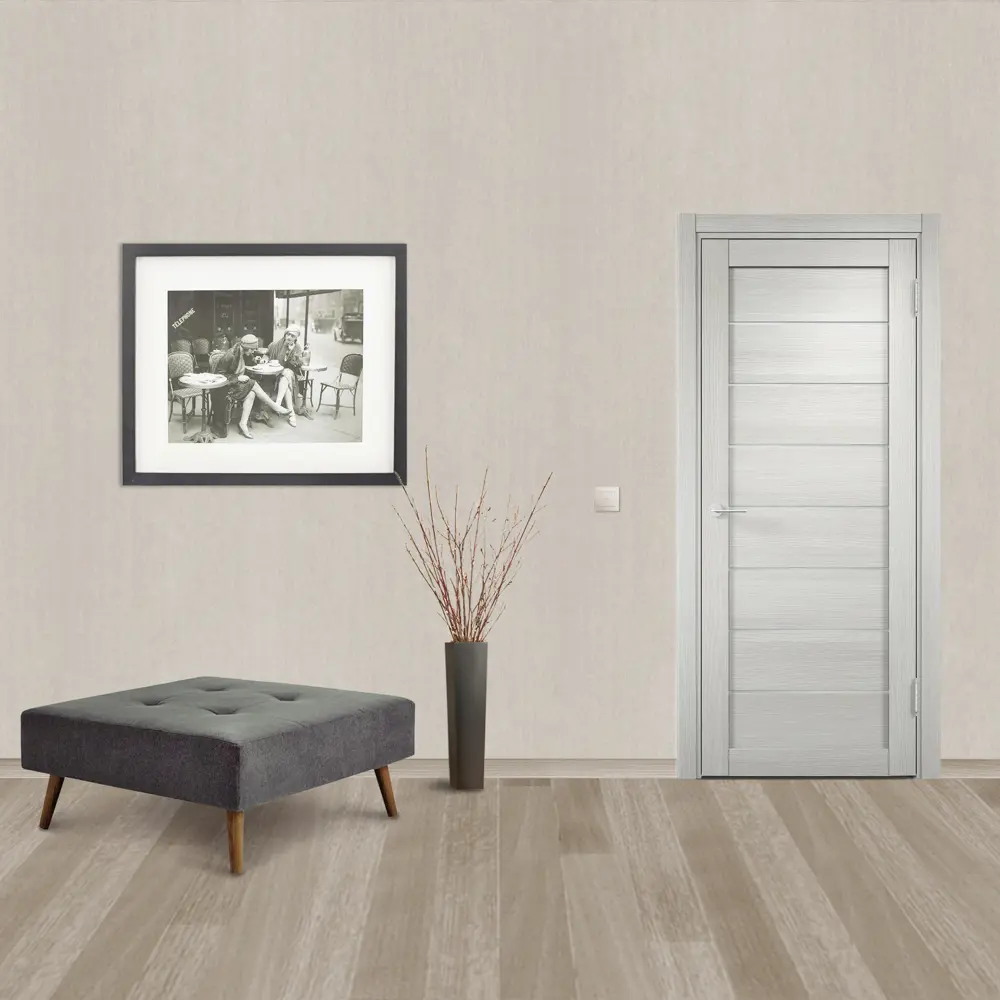 Полотно дверное глухое Мюнхен 70x200 см, ламинация, цвет слоновая кость 3D VERDA STLM-2129235 - Вид №1