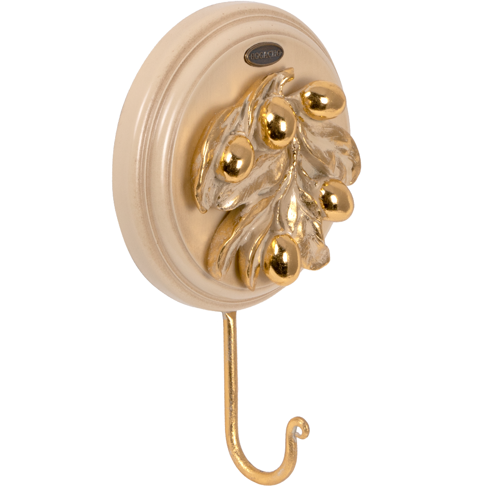 79049,75103 Крючок и рожок Oliva Branch Айвори Мраморное золото BOGACHO 4627196599871, 4656756150245 - Вид №2