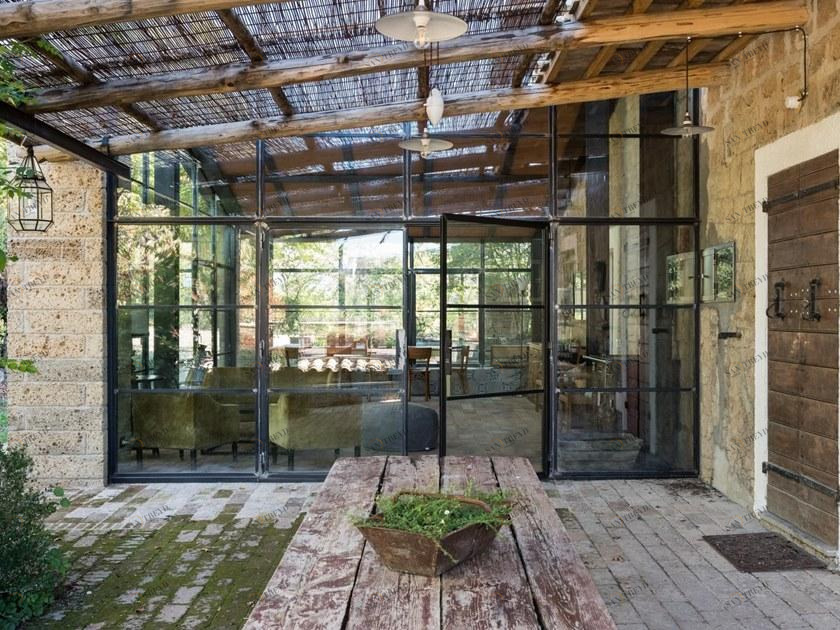 Mogs Стальная распашная французская дверь Ferrofinestra sun-id-1359992