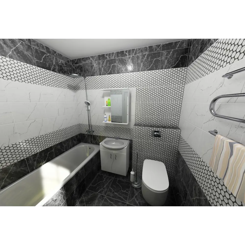Плитка настенная «Помпеи 1Т» 27.5х40 см 1.65 м2 цвет черный 18675508 STLM-2088624 Santreyd - Вид №6
