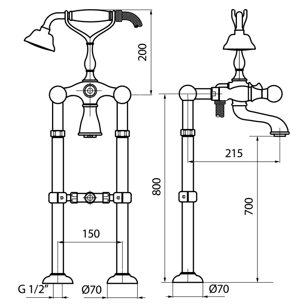 KA720801010 Смеситель для ванны Webert Karenina  - Вид №1
