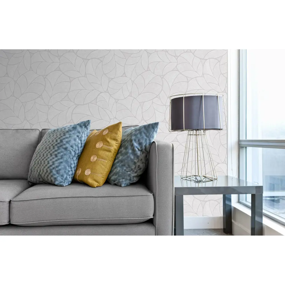 Обои флизелиновые 1.06х10 м листья цвет серый ED 1050-11 17130629 STLM-2017188 EURO DECOR Naomi - Вид №2