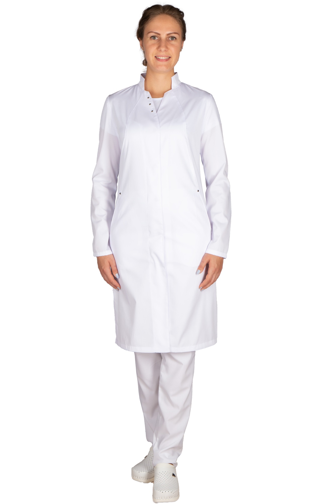 4957339 Халат "Элегант" белый  Медицинская одежда  размер 58 Спецодежда  - Вид №7