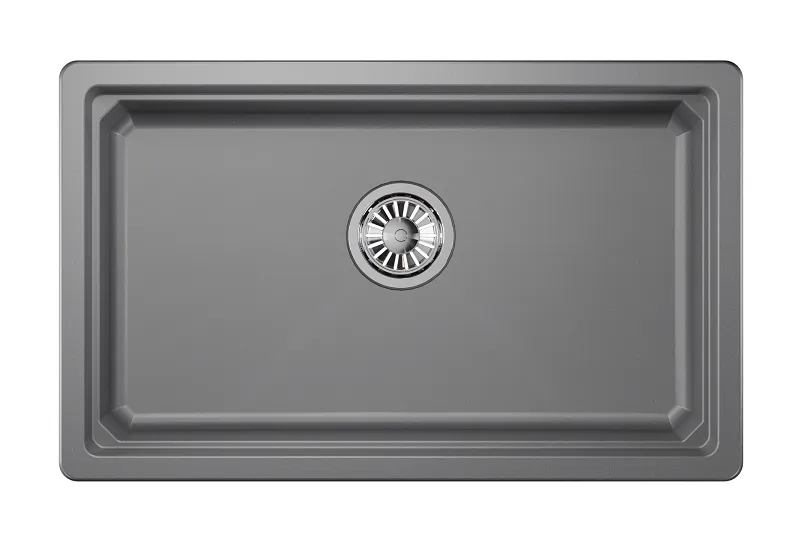 KS-7303U, АЛЮМИНИУМ, кухонная мойка, кварц GRANULA Kitchen Space 7303U-ST324 - Вид №2