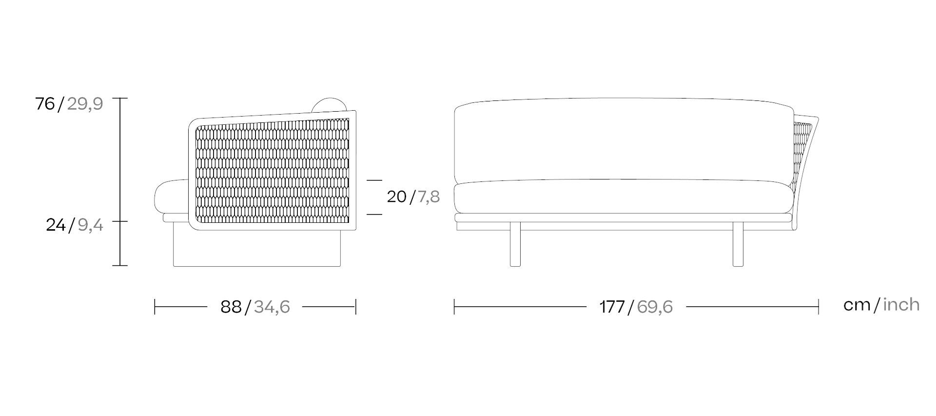 Тканевый модульный садовый диван Kettal сетка ARCH-00094376 - Вид №11
