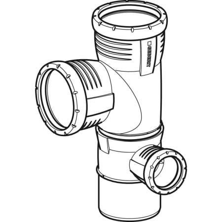 GEBERIT 393.562.14.1 Крестовина двухплоскостная комбинированная Geberit Silent-Pro 87,5°, правая  - Вид №1