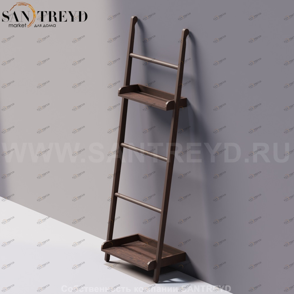 Agape STAIRS Вешалка для полотенец с двумя полками под коричневый дуб ACOM0545NRU