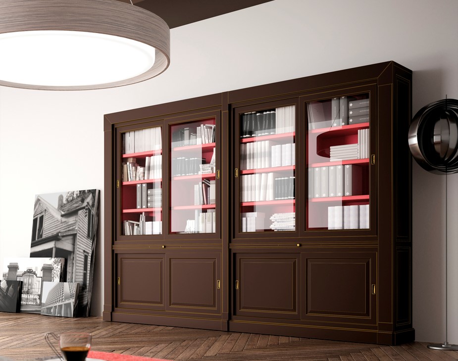 107451 Модульный книжный шкаф Contemporaneo мокко La Ebanisteria Hamster 