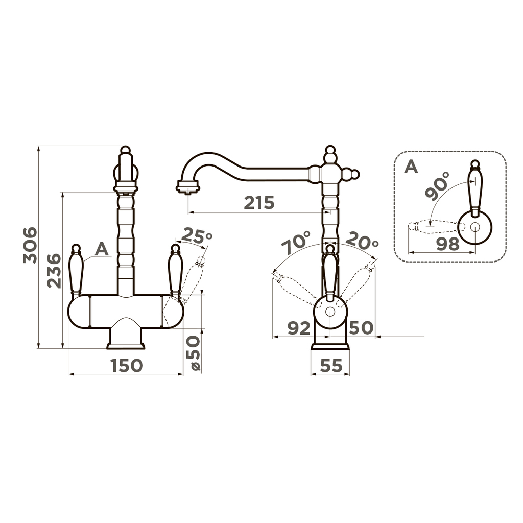Смеситель для кухни Amagasaki DC OMOIKIRI 4994070 - Вид №4