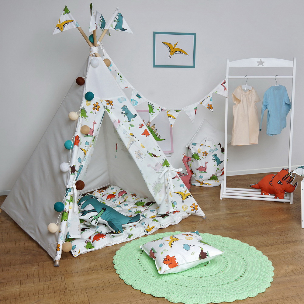 Подушка Dino 40 х 40 см VAMVIGVAM DINO 281818 Красный;желтый;зеленый Santreyd - Вид №8