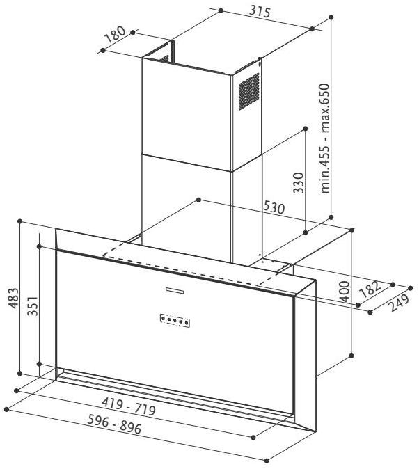 FABER Настенная вытяжка из нержавеющей стали и стекла sun-id-1419886 - Вид №4