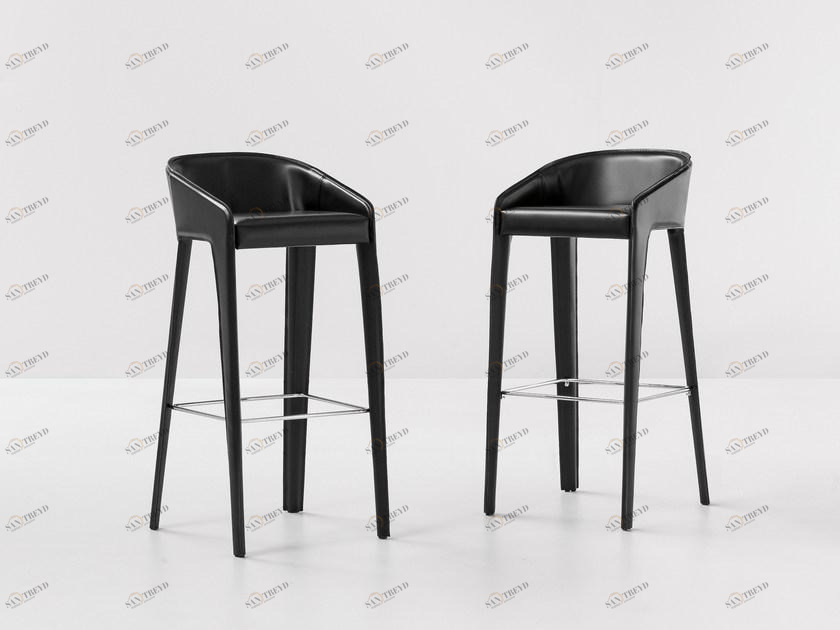 Bonaldo Высокий кожаный табурет с подставкой для ног Lamina sun-id-1376755