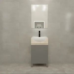 Тумба под накладную раковину Соло 42x78 раковина Santek Азов цвет корпуса серый