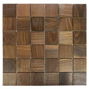Мозаика и 3D панели из дерева Tarsi Матрица 1bt2 Термоясень Селект с брашью (Текстурированная) 280х280 мм.