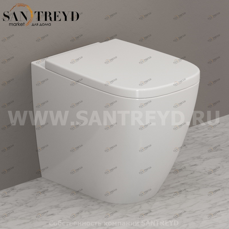 GN001BI Приставной унитаз напольный Белый Ceramica Globo GENESIS Италия