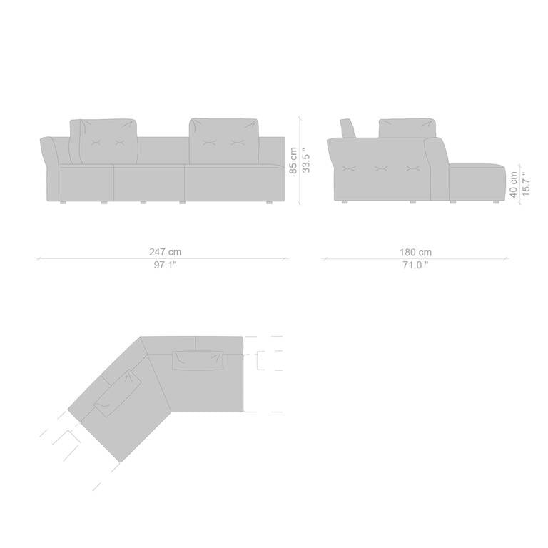 Съемный диван из ткани CASSINA Sengu ARCH-00093815 - Вид №36