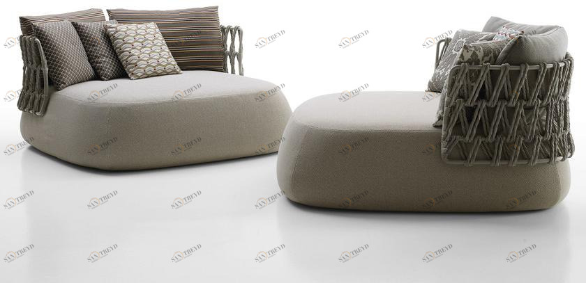 B&B Italia Outdoor Садовое кресло из ткани и полиэтиленовых волокон Fat-sofa outdoor sun-id-1433873