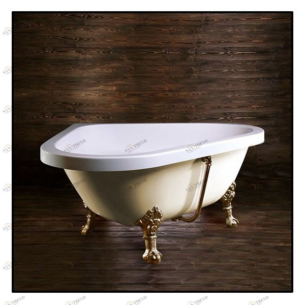 Ванна Akcjum Camelia WR-07-05-Br-J угловая кремовая с золотыми ножками WR0705BRJ