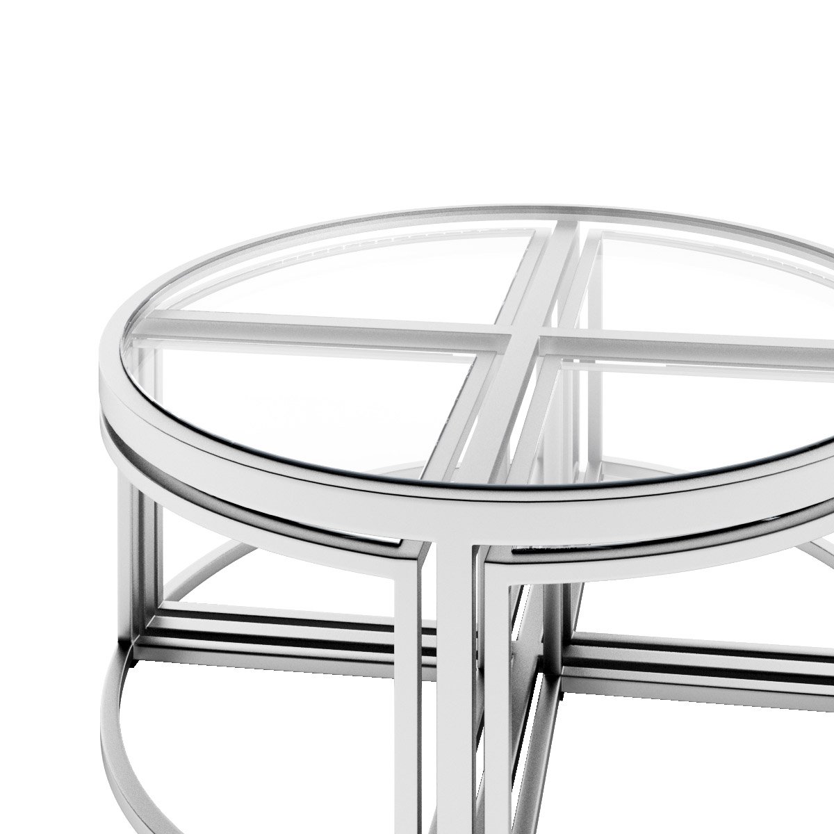 Журнальный столик со стеклянной столешницей 95х95 хром Majestic DELIGHT COLLECTION  00-3882220 Прозрачный;хром  - Вид №3