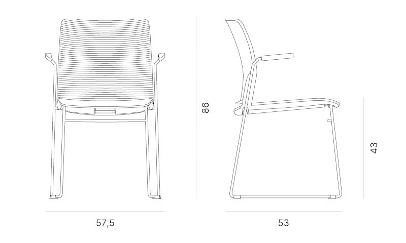 Стул для зала ожидания Quadrifoglio Group дизайн-офис ARCH-00087820 - Вид №3