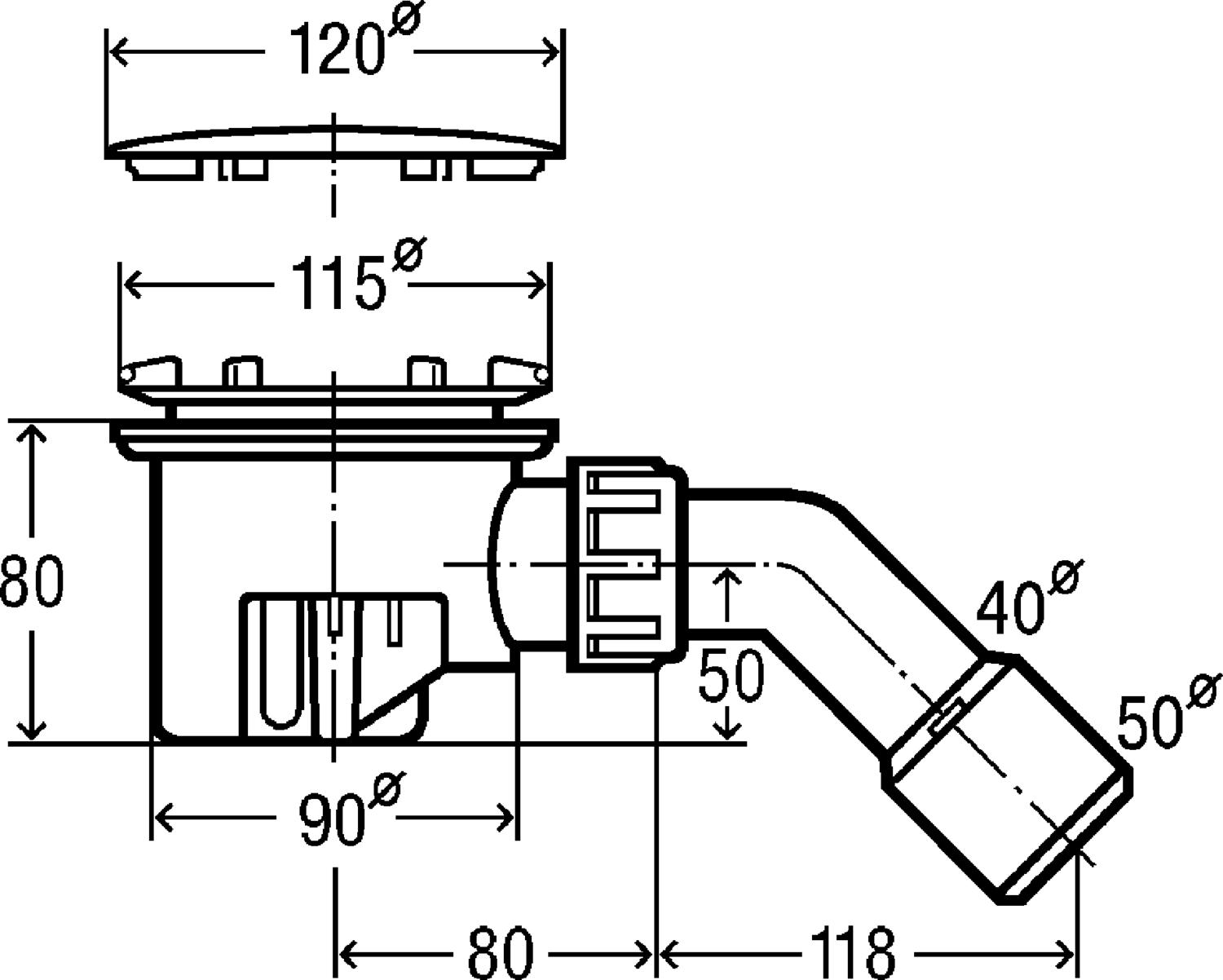 Канализационная арматура  Сифоны для ванн и душевых поддонов  Tempoplex VIEGA 364 786 Модель 6956EX Santreyd  - Вид №2