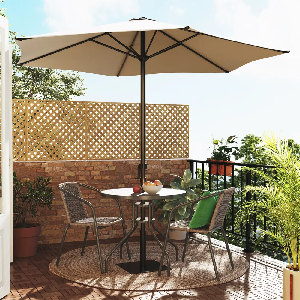 Стол садовый Santreyd Alma круглый 80 см серый сталь/стекло 82232543 STLM-0022455 - Вид №8