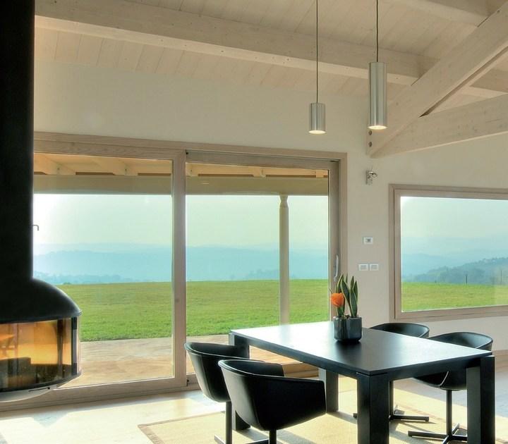 Agostinigroup Подъемно-раздвижная французская дверь из алюминия и дерева sun-id-1516237 - Вид №1