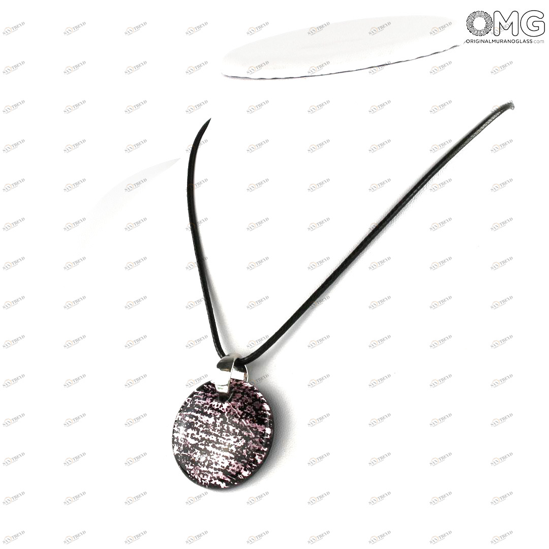 4013 ORIGINALMURANOGLASS Круглая сиреневая подвеска - муранское стекло OMG 5 см 