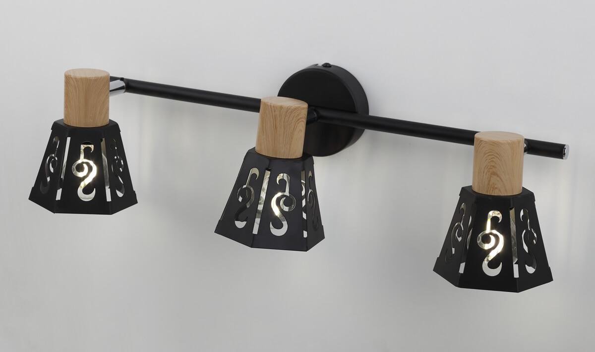 Спот настенный на 3 лампы черный Notabile 7005-703 RIVOLI NOTABILE 00-3924516 Черный  - Вид №3