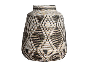 Круглая ваза из ротанга