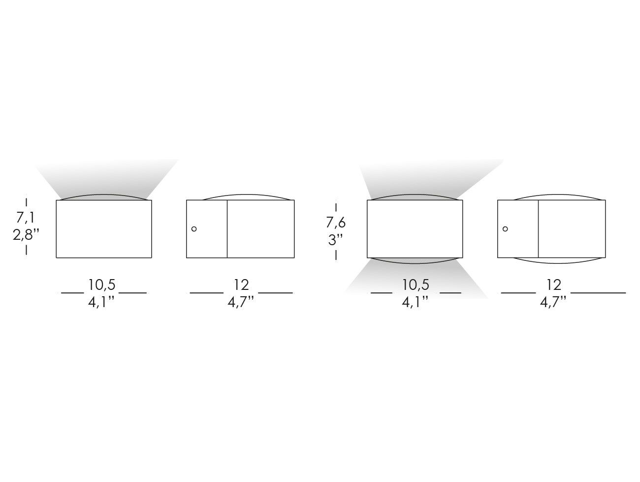 Литой алюминиевый открытый настенный светильник Zafferano Lens ARCH-00143643 - Вид №3