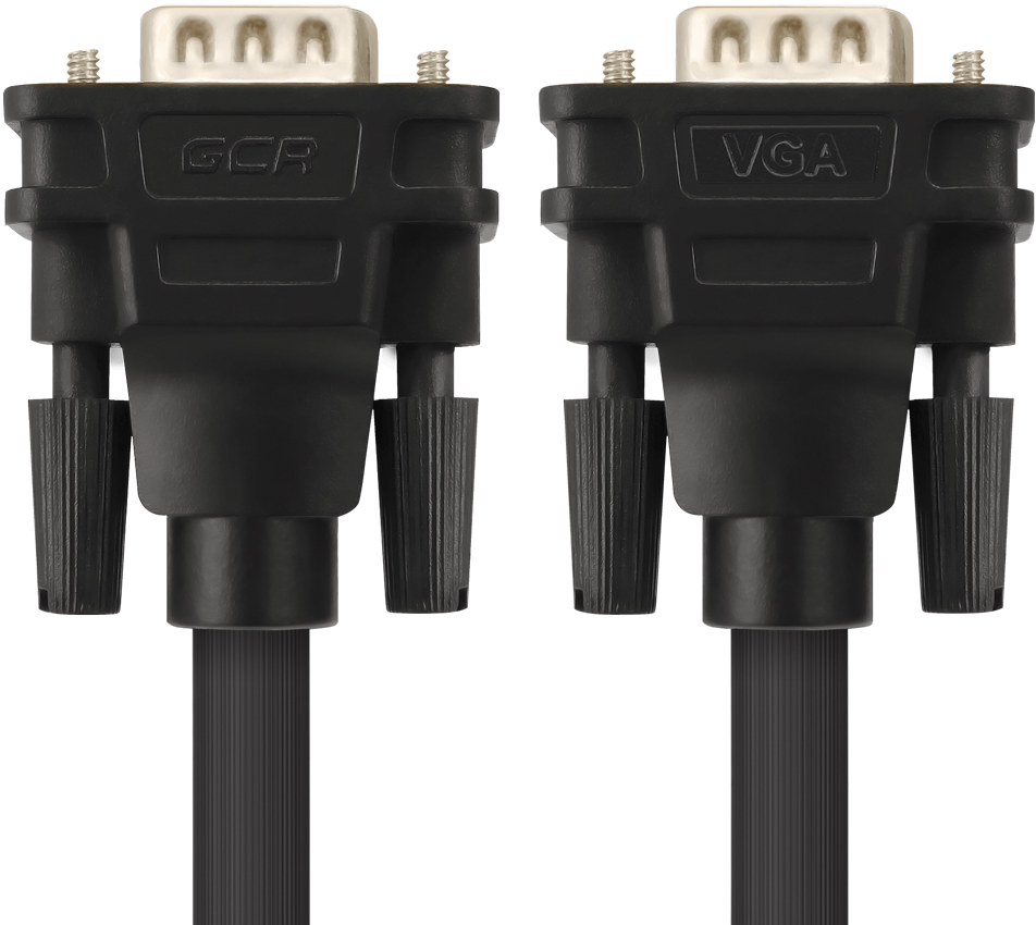 GCR-VM2VM2-15.0m кабель svga 15.0м чёрный, позолоченные контакты, ферритовые кольца, od8.0mm. 15m / 15m premium , 28/28 awg, двойной экран Greenconnect Santreyd  - Вид №2