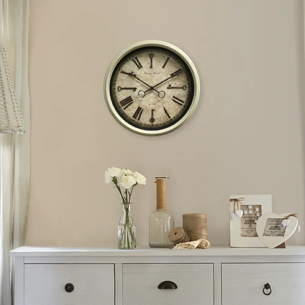 Часы настенные Atmosphera Romance ø39 см, пластик, цвет бежевый/чёрный STLM-2191008 - Вид №5