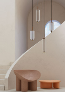 Стеклянный и латунный светодиодный подвесной светильник