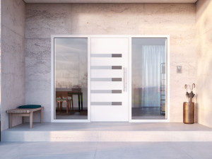 Алюминиевая входная дверь со стеклянными панелями