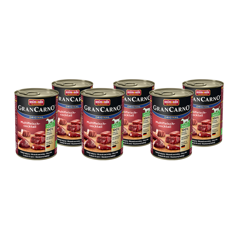 ПР0049485*6 Корм для собак GranCarno Original Adult мясной коктейль банка 800г (упаковка - 6 шт) Animonda 