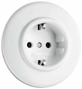 THPG Одинарная пластиковая электрическая розетка  176400