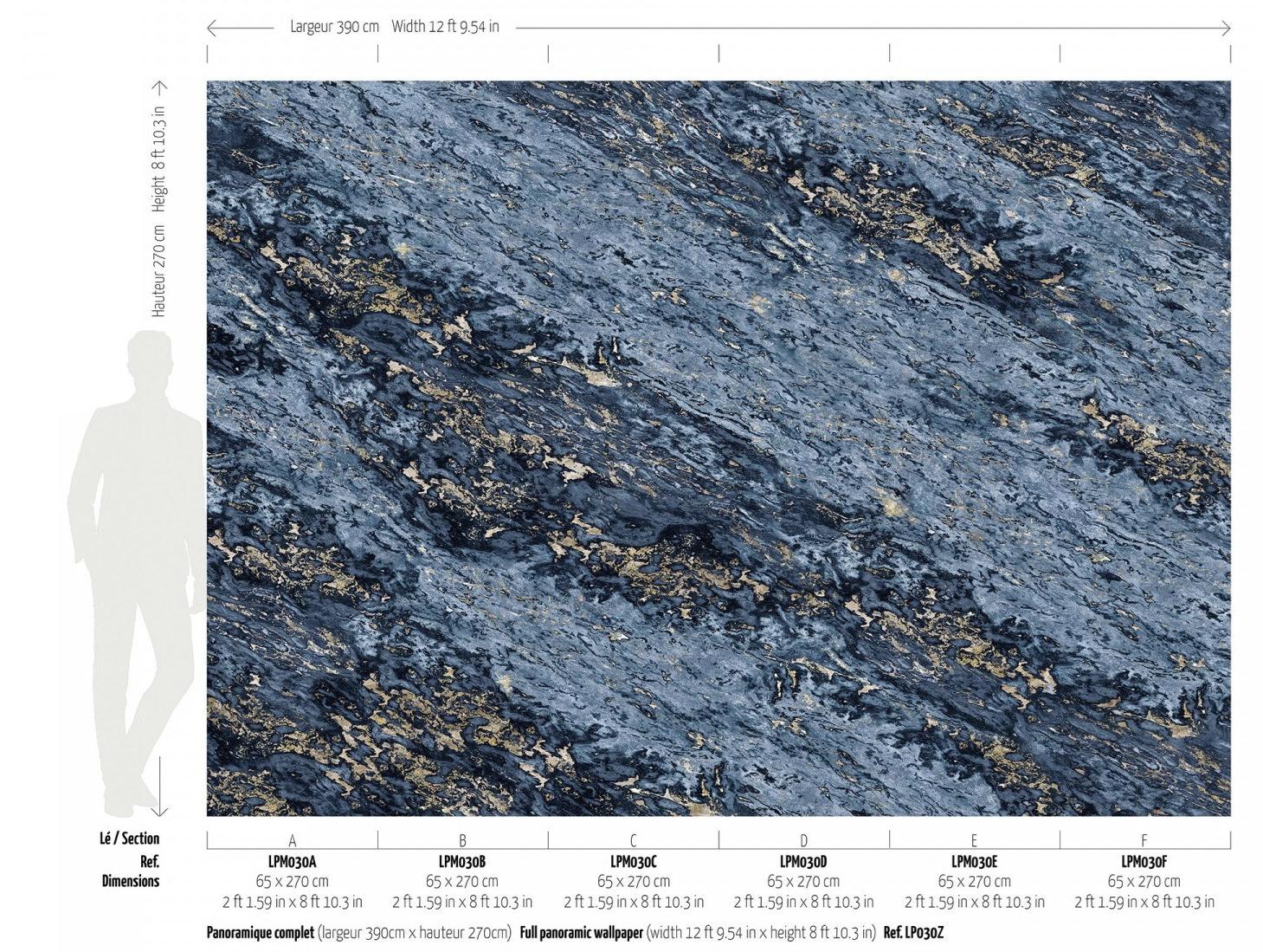 Koziel Панорамные моющиеся обои с эффектом мрамора Marbles Lpm030-x - Вид №3