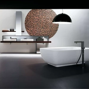 Комбинация ванной комнаты KU 55 в отделке Ring 80 ceramica / 82 Wengè MILLDUE KUBIK