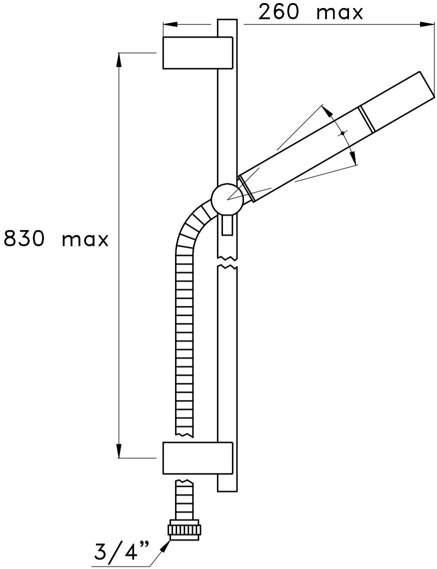 RUBINETTERIE STELLA Поручень с ручным душем Bamboo sun-id-1513896 - Вид №3