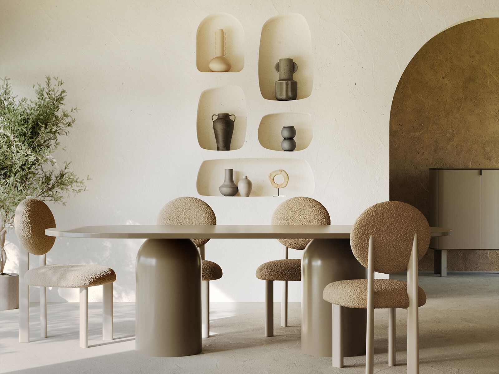 Деревянный овальный стол ANA ROQUE INTERIORS ARCH-00057675