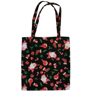 Сумка шоппер Новогодние игрушки 40х35 см черная
