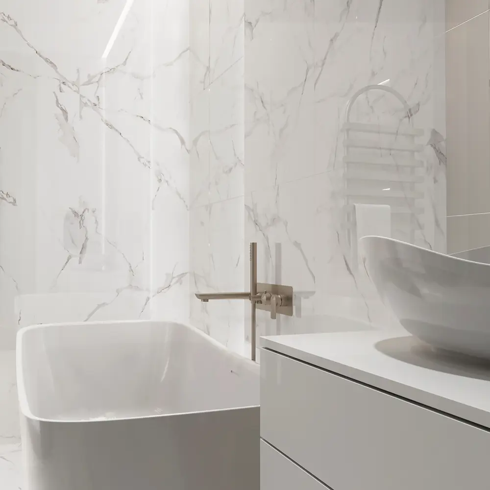 Керамогранит ARCADIA CERAMICA Statuario Mires New - мраморная элегантность для интерьера 89405719 STLM-1571933 - Вид №5