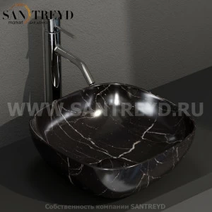 B6Q38PN Накладная раковина на столешницу  квадратная Ceramica Globo T-EDGE