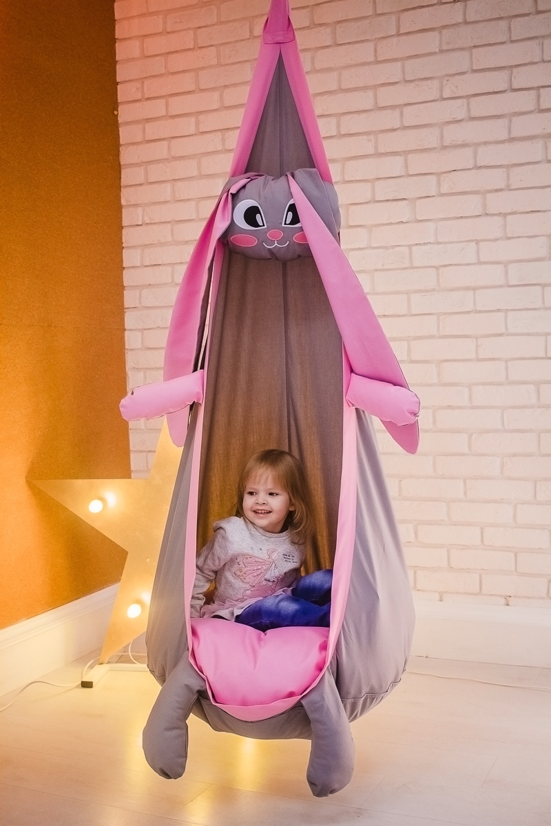 Подвесное кресло-кокон "Заяц" ПОКАЧАЙКА  326703 Коричневый;розовый Santreyd  - Вид №2