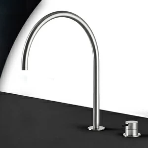 Смеситель для раковины сталь матовая с черной ручкой Toki Radomonte TKI33SCIL22