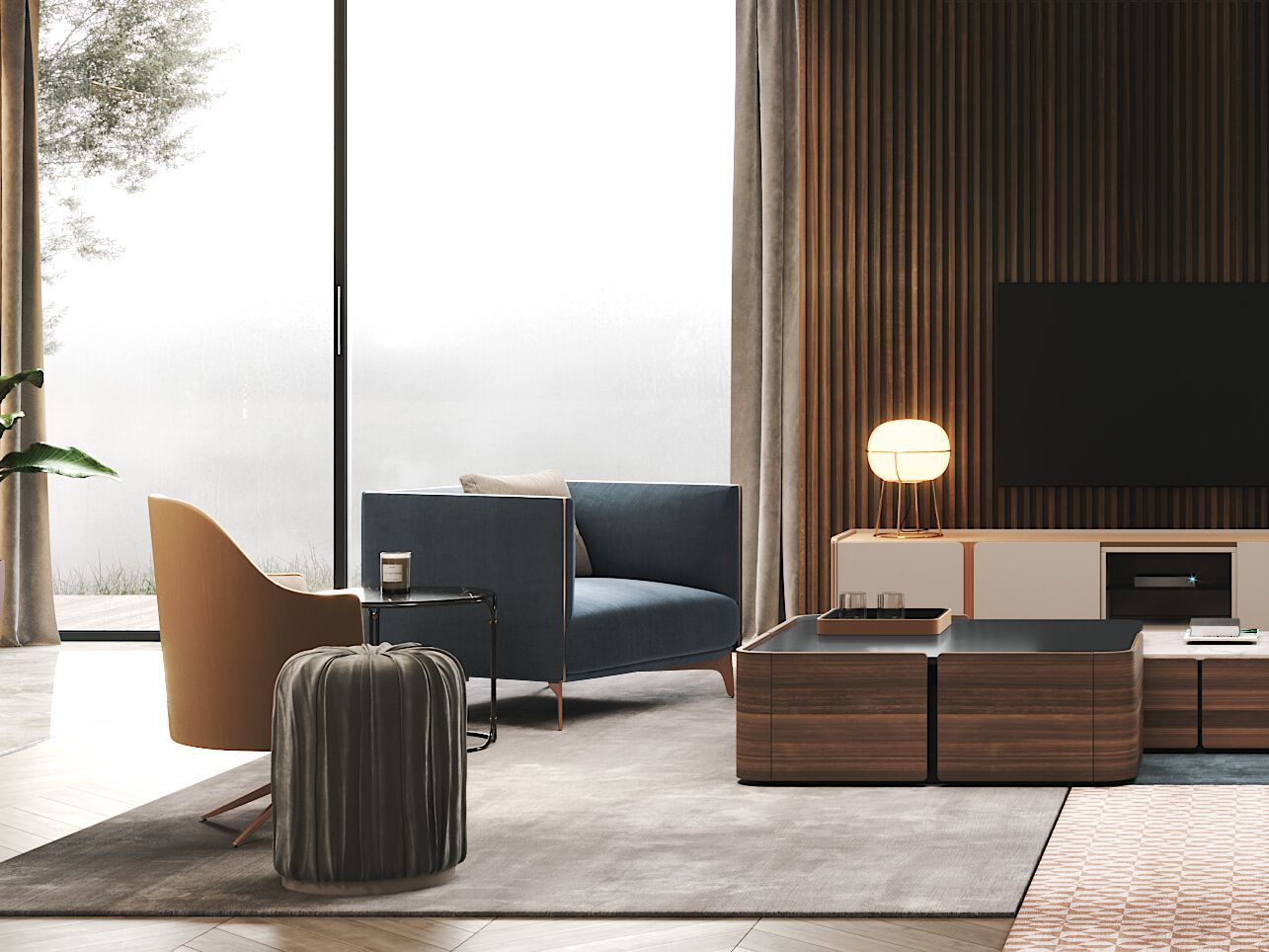 Тканевое вращающееся кресло с подлокотниками PRADDY Natur ARCH-00126463 - Вид №7