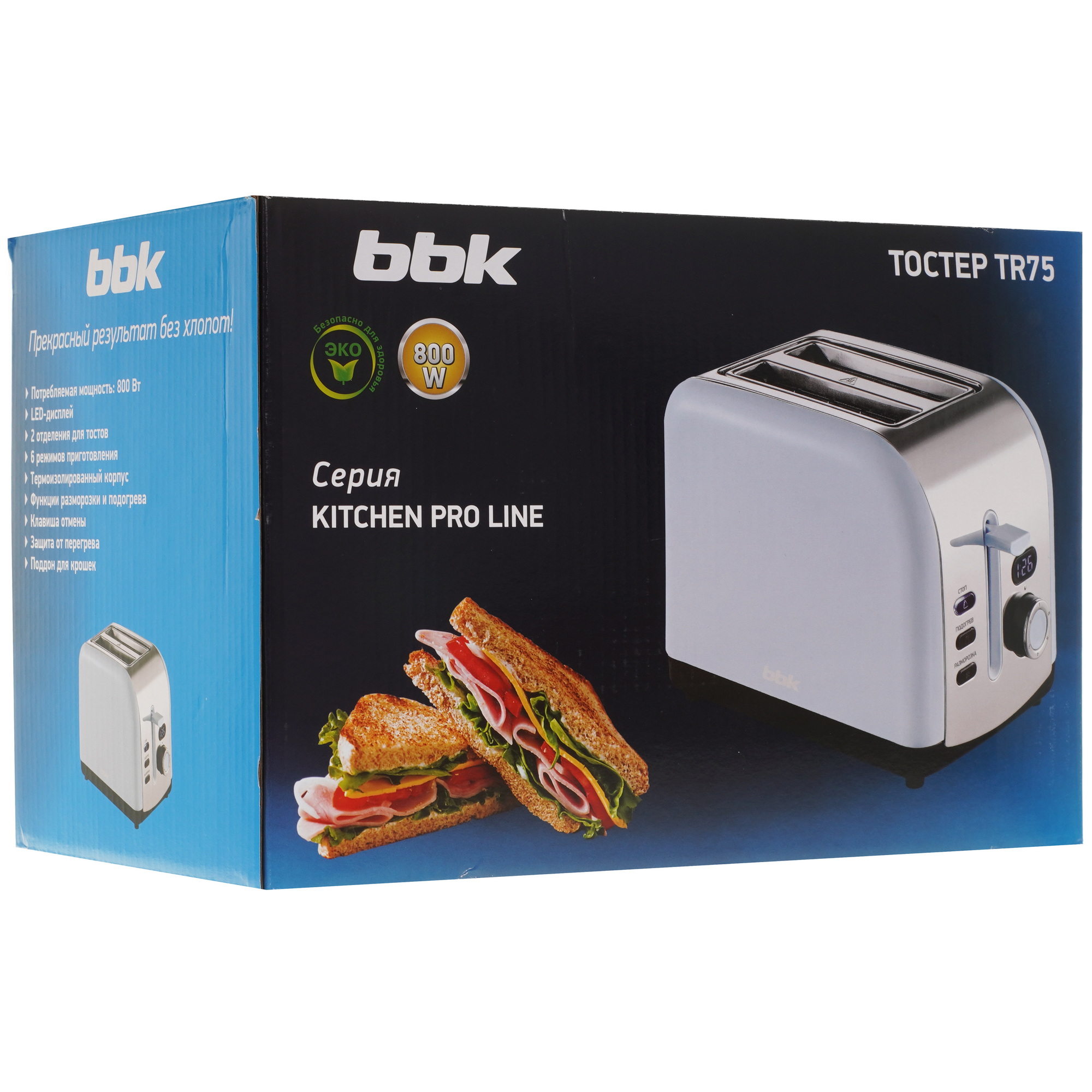 9254741 Тостер BBK TR75 голубой STDN-0075380 - Вид №7