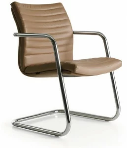 Quinti Sedute Консольное кожаное кресло с подлокотниками Aurora