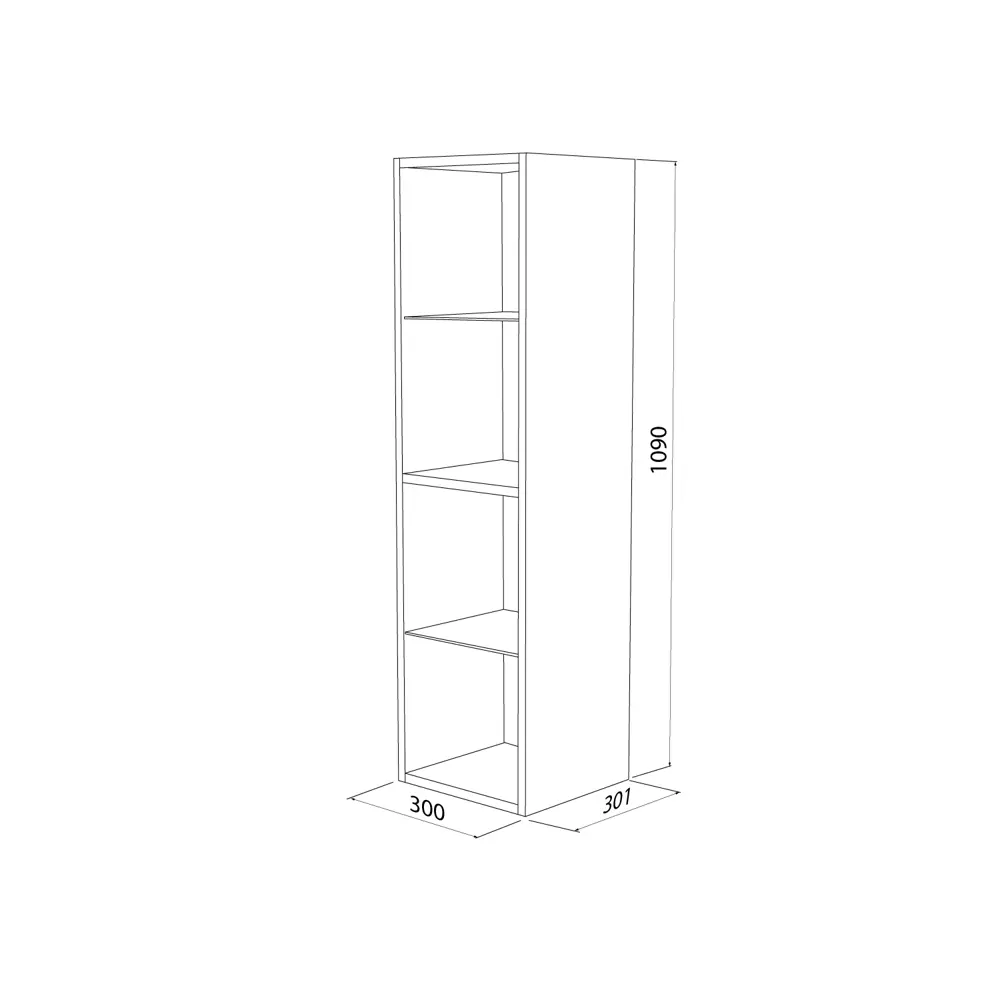 Корпус пенала подвесного Iddis Lahta LAH30V0i97 109x30x30.1 см цвет дуб светлый STLM-2105943 - Вид №8